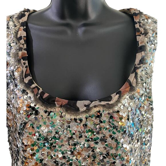 Elie Tahari Sequin Tank Top Small - Picture 3 of 7